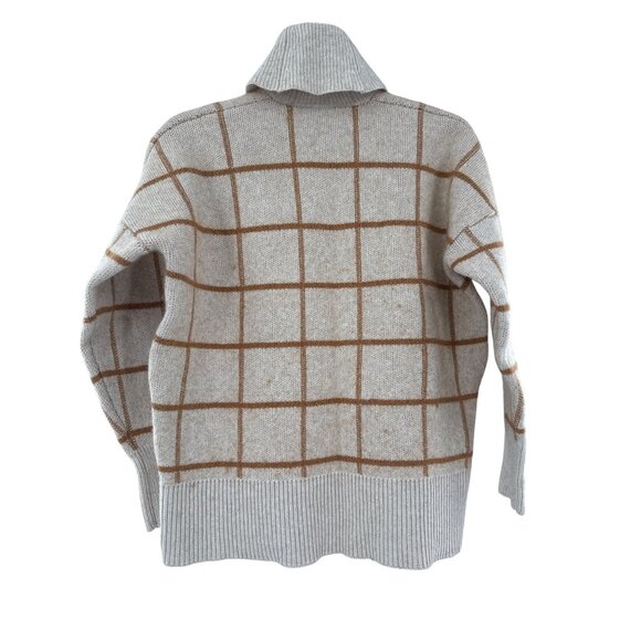 Madewell Womens Window‎ pane Turtleneck Sweater XS Merino Wool Pearldale Beige - Picture 3 of 6